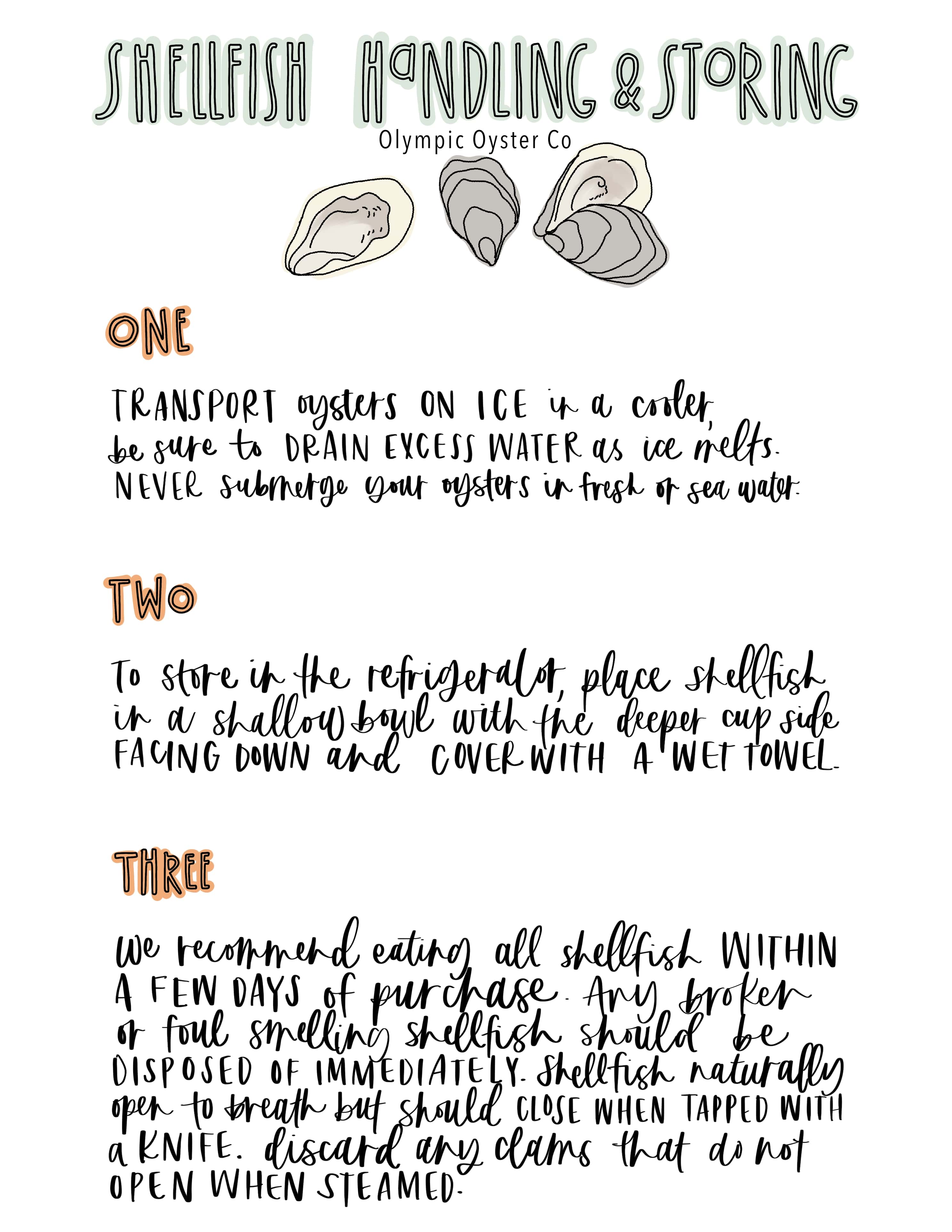 Shellfish Handling & Storing PDF Digital Download – Olympic Oyster Co.